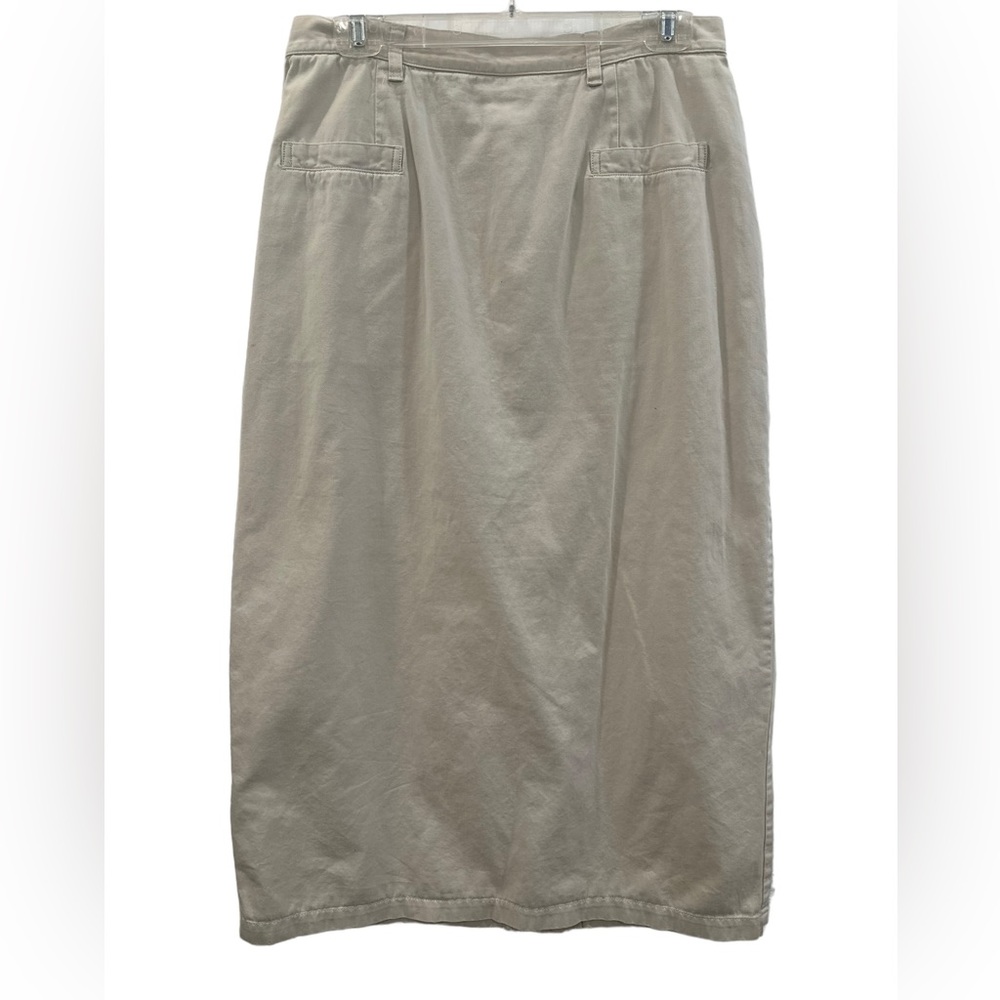 vintage Paul Harris design plus size front slit khaki skirt size 14 EUC